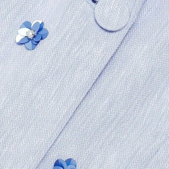 NEW Cinq a Sept Sizes 4, 6 Pearl Ditsy Kylie Linen-Cotton Single-Breasted Blazer - Picture 6 of 6